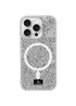 TPU чехол Bling World Rock Diamond with MagSafe для Apple iPhone 16 Pro (6.3") Silver