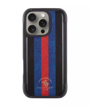 Кожаный чехол Polo Santa Barbara Barton для Apple iPhone 16 Pro (6.3") Black / Navy
