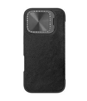 Кожаный чехол-книжка Nillkin Qin Prop для Apple iPhone 16 Pro (6.3") Black