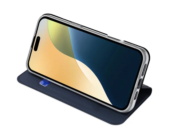 Чохол-книжка Dux Ducis з кишенею для візиток для Apple iPhone 16 Pro (6.3") Синій