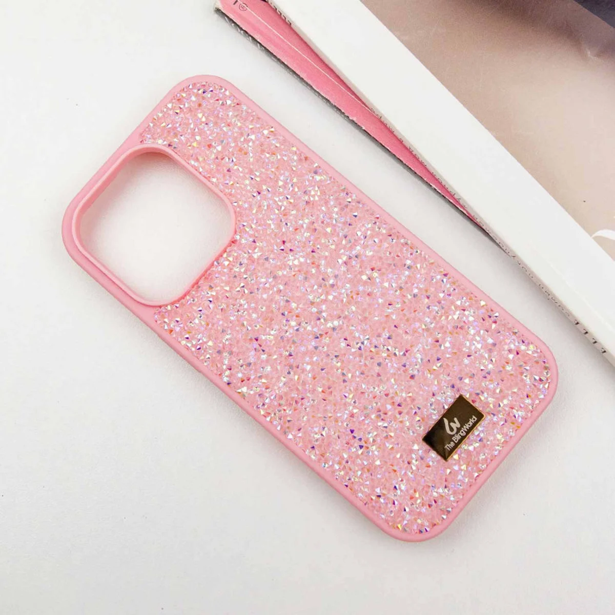 TPU чохол Bling World Rock Diamond для Apple iPhone 16 Pro (6.3") Рожевий