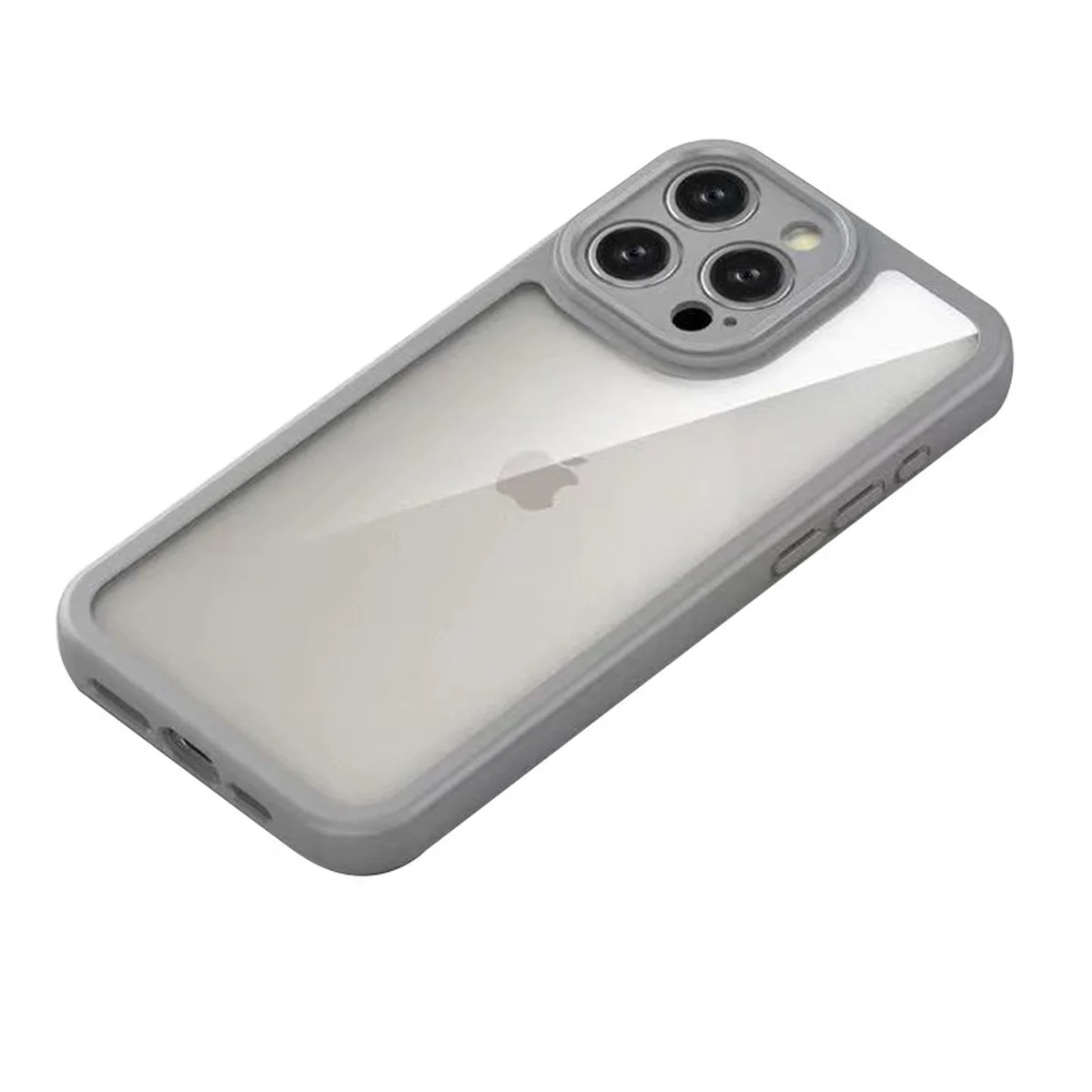 TPU чехол Transparent + Colour 1,5mm для Apple iPhone 16 Pro (6.3") Grey