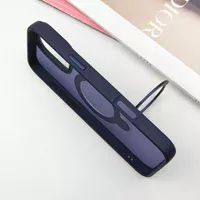 TPU+PC чохол Metal Buttons with MagSafe Colorful HQ Ring для Apple iPhone 16 Pro (6.3") Dark Blue