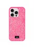 TPU чехол Bling World Rock Diamond для Apple iPhone 16 Pro (6.3") Ярко-розовый 
