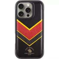 Кожаный чехол Polo Santa Barbara Barton для Apple iPhone 16 Pro (6.3") Black / Yellow