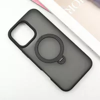TPU+PC чохол Metal Buttons with MagSafe Colorful HQ Ring для Apple iPhone 16 Pro (6.3") Black