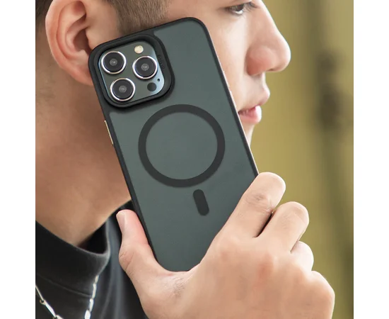 TPU+PC чехол Blueo Skin Friendly Frosted with MagSafe для Apple iPhone 16 Pro (6.3") Черный