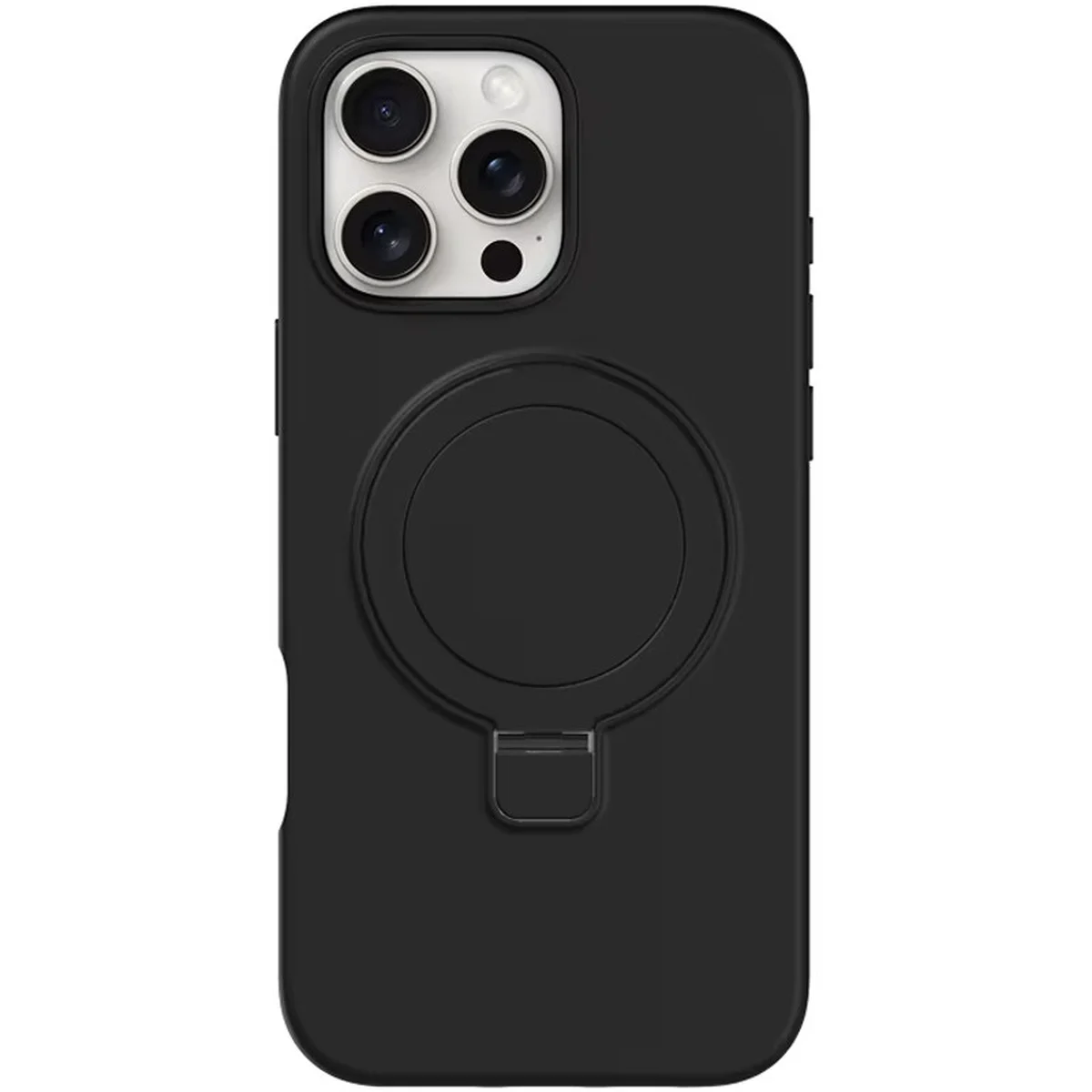 Чехол Silicone Case Full Protective NO LOGO with Ring для Apple iPhone 16 Pro (6.3") Black