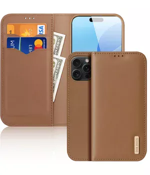 Чехол-книжка Dux Ducis Hivo для Apple iPhone 16 Pro (6.3") Brown