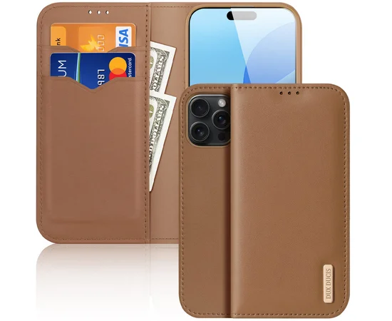 Чохол-книжка Dux Ducis Hivo для Apple iPhone 16 Pro (6.3") Brown
