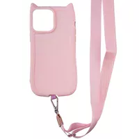 Чохол TPU GETMAN Cat with straps для Apple iPhone 16 Pro (6.3") Pink