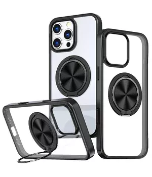 TPU+PC чехол Metal Ring with MagSafe для Apple iPhone 16 Pro (6.3") Черный