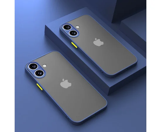 Силиконовый чехол "Armor Matte Cover" для iPhone 16 Синий