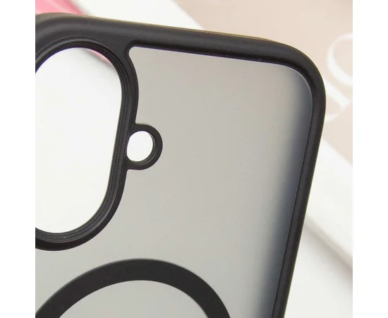 TPU+PC чохол Metal Buttons with MagSafe для Apple iPhone 16 (6.1") Чорний
