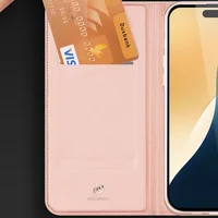 Чехол-книжка Dux Ducis с карманом для визиток для Apple iPhone 16 (6.1") Rose Gold