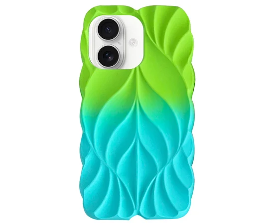 TPU чехол Leaf для Apple iPhone 16 (6.1") Green / Aqua