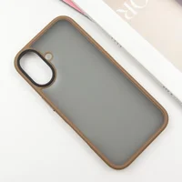 TPU+PC чехол Metal Buttons для Apple iPhone 16 (6.1") Золотой