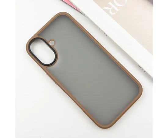 TPU+PC чехол Metal Buttons для Apple iPhone 16 (6.1") Золотой