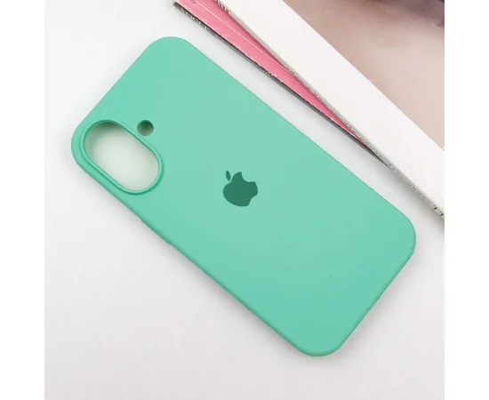 Чохол Silicone Case Full Protective (AA) для Apple iPhone 16 (6.1") Бірюзовий / Marine Green