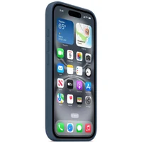 Чехол Silicone case (AAA) with Magsafe and Animation (button) для Apple iPhone 16 (6.1") Denim