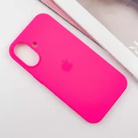 Чехол Silicone Case Full Protective (AA) для Apple iPhone 16 (6.1") Розовый / Barbie pink