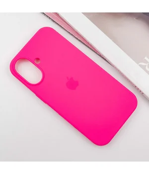 Чехол Silicone Case Full Protective (AA) для Apple iPhone 16 (6.1") Розовый / Barbie pink