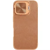 Кожаный чехол-книжка Nillkin Qin Prop для Apple iPhone 16 (6.1") Brown