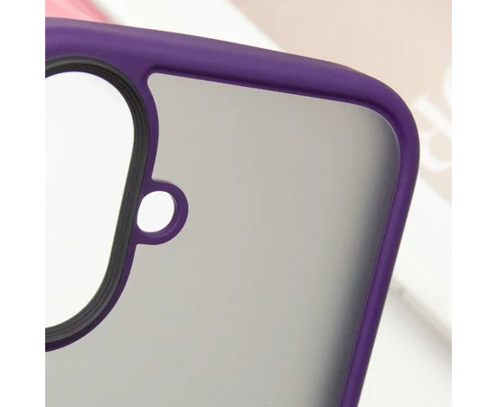 TPU+PC чехол Metal Buttons для Apple iPhone 16 (6.1") Темно-Фиолетовый