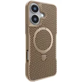 TPU+PC чохол Metal Buttons with MagSafe Carbon Ring для Apple iPhone 16 (6.1") Золотий