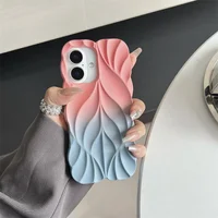 TPU чехол Leaf для Apple iPhone 16 (6.1") Pink / Blue