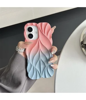 TPU чехол Leaf для Apple iPhone 16 (6.1") Pink / Blue