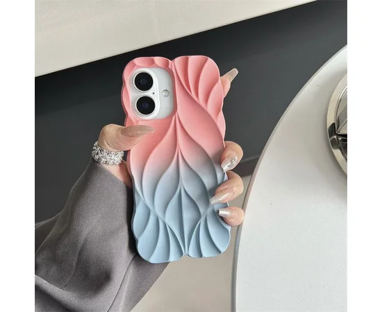 TPU чехол Leaf для Apple iPhone 16 (6.1") Pink / Blue