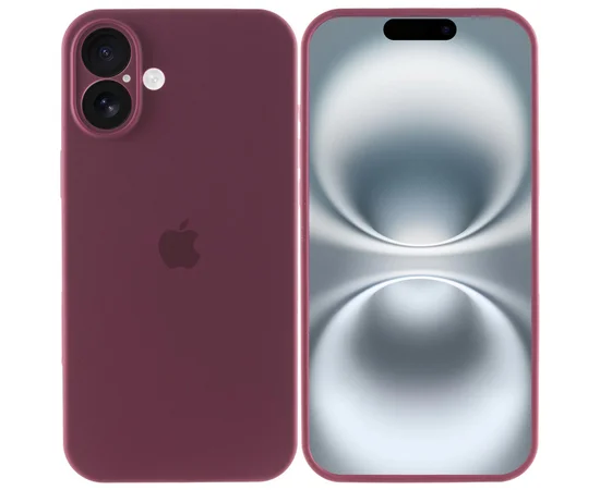 Чохол Silicone Case Full Camera Protective (AA) для Apple iPhone 16 (6.1") Бордовий / Plum