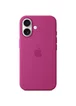 Чехол Silicone case (AAA) full with Magsafe and Animation для Apple iPhone 16 (6.1") Fuchsia