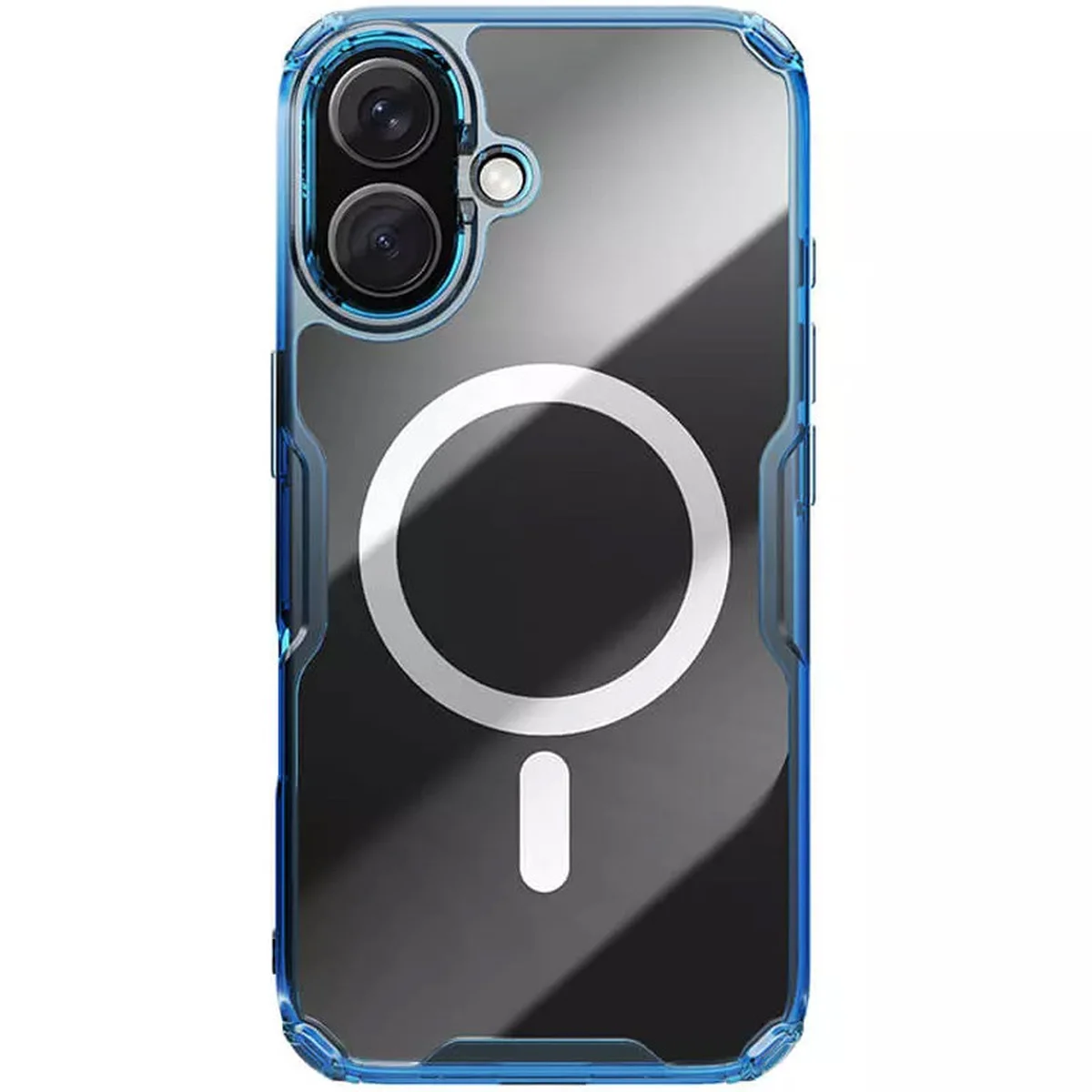 TPU чехол Nillkin Nature Pro Magnetic для Apple iPhone 16 (6.1") Синий (прозрачный)