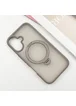 TPU+PC чехол Metal Buttons with MagSafe Colorful HQ Ring для Apple iPhone 16 (6.1") Grey