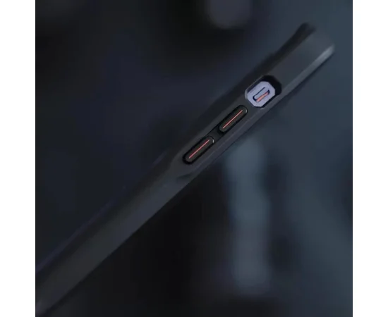 TPU+PC чехол Metal Buttons with MagSafe Carbon Ring для Apple iPhone 16 (6.1") Черный