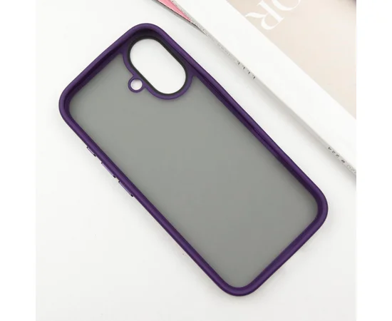 TPU+PC чехол Metal Buttons для Apple iPhone 16 (6.1") Темно-Фиолетовый