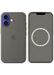 Чехол Silicone case (AAA) with Magsafe and Animation (button) для Apple iPhone 16 (6.1") Stone Grey