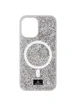 TPU чехол Bling World Rock Diamond with MagSafe для Apple iPhone 16 (6.1") Silver