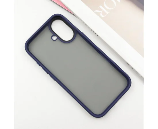 TPU+PC чехол Metal Buttons для Apple iPhone 16 (6.1") Синий