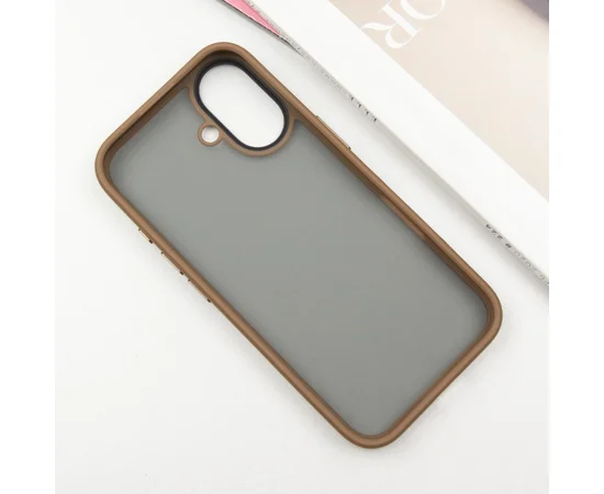 TPU+PC чехол Metal Buttons для Apple iPhone 16 (6.1") Золотой