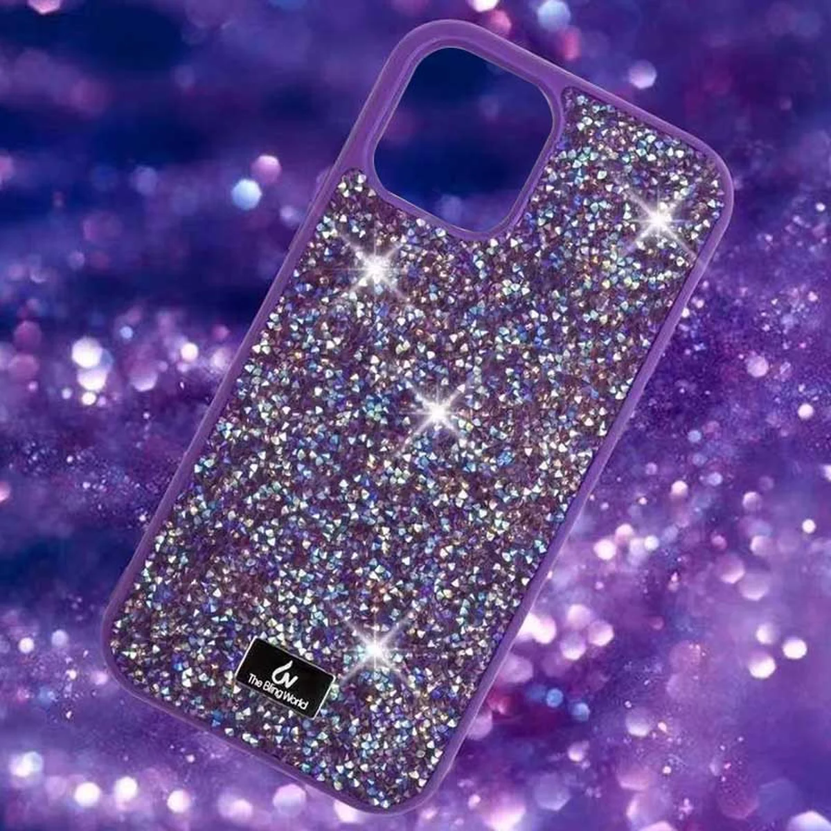TPU чехол Bling World Rock Diamond для Apple iPhone 16 (6.1") Фиолетовый