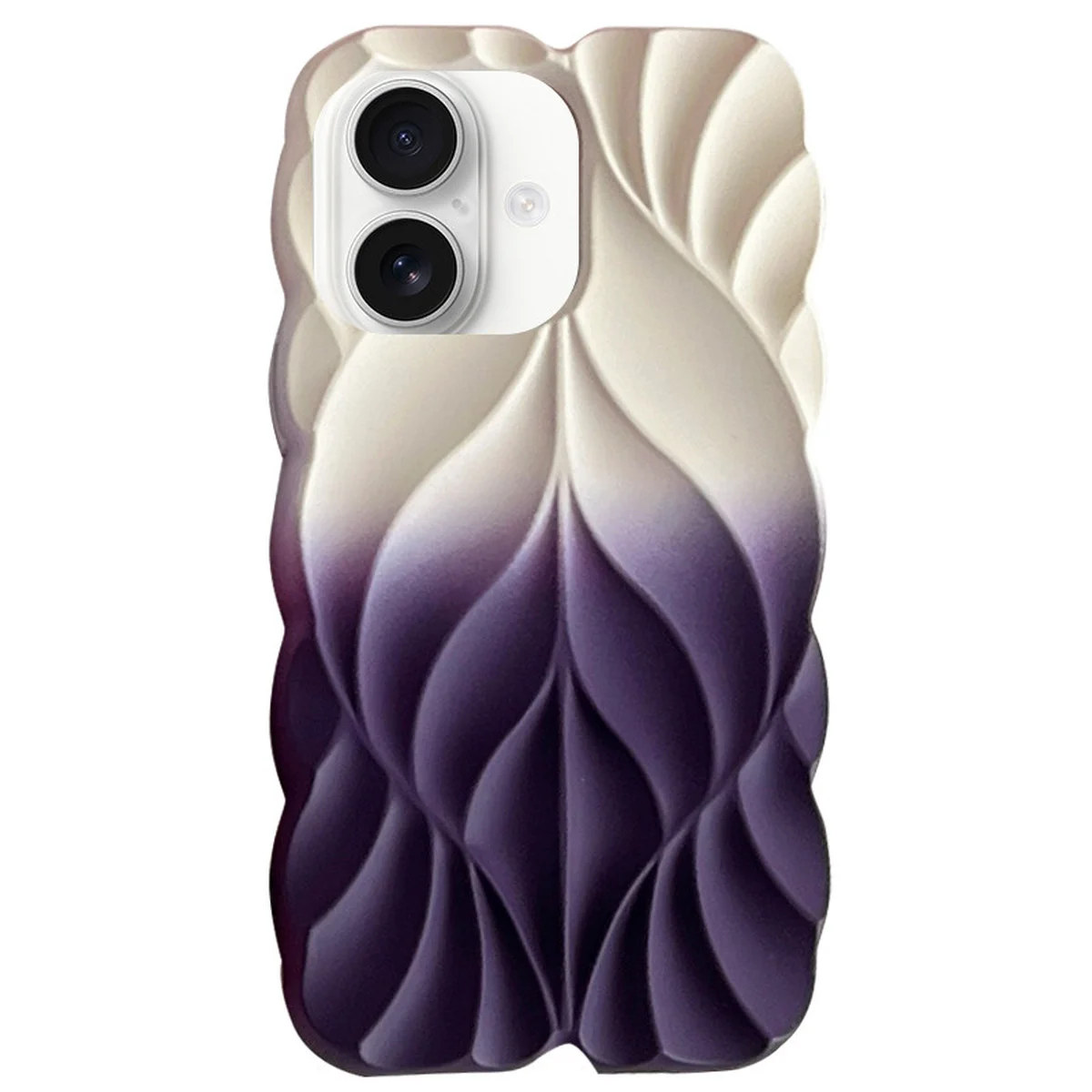 TPU чехол Leaf для Apple iPhone 16 (6.1") White / Purple