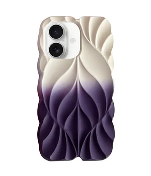 TPU чохол Leaf для Apple iPhone 16 (6.1") White / Purple