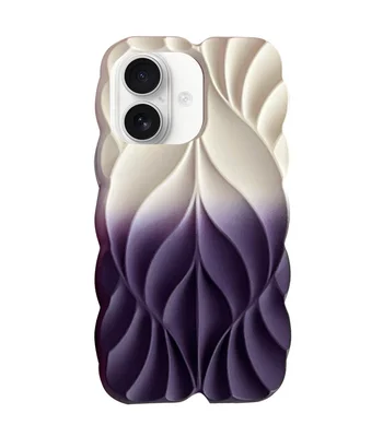 TPU чехол Leaf для Apple iPhone 16 (6.1") White / Purple