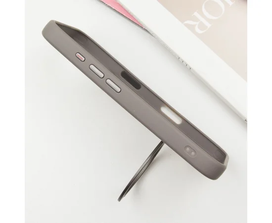 TPU+PC чехол Metal Buttons with MagSafe Colorful HQ Ring для Apple iPhone 16 (6.1") Grey