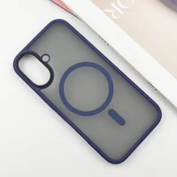 TPU+PC чехол Metal Buttons with MagSafe для Apple iPhone 16 (6.1") Синий
