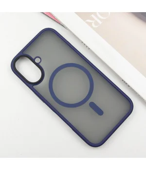 TPU+PC чехол Metal Buttons with MagSafe для Apple iPhone 16 (6.1") Синий TPU+PC чехол Metal Buttons with MagSafe для Apple iPhone 16 (6.1") Синий