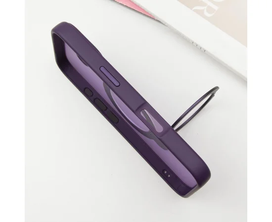 TPU+PC чехол Metal Buttons with MagSafe Colorful HQ Ring для Apple iPhone 16 (6.1") Purple